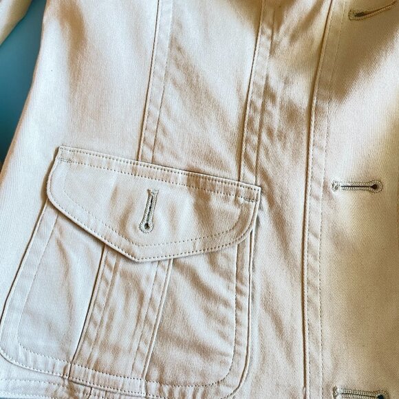 Jones New York Utility Jacket Cream - M Petite - Picture 8 of 12